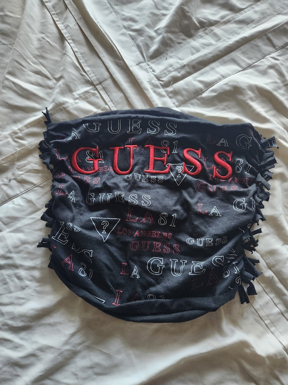 GUESS Black Logo Tie-Side Tube Top